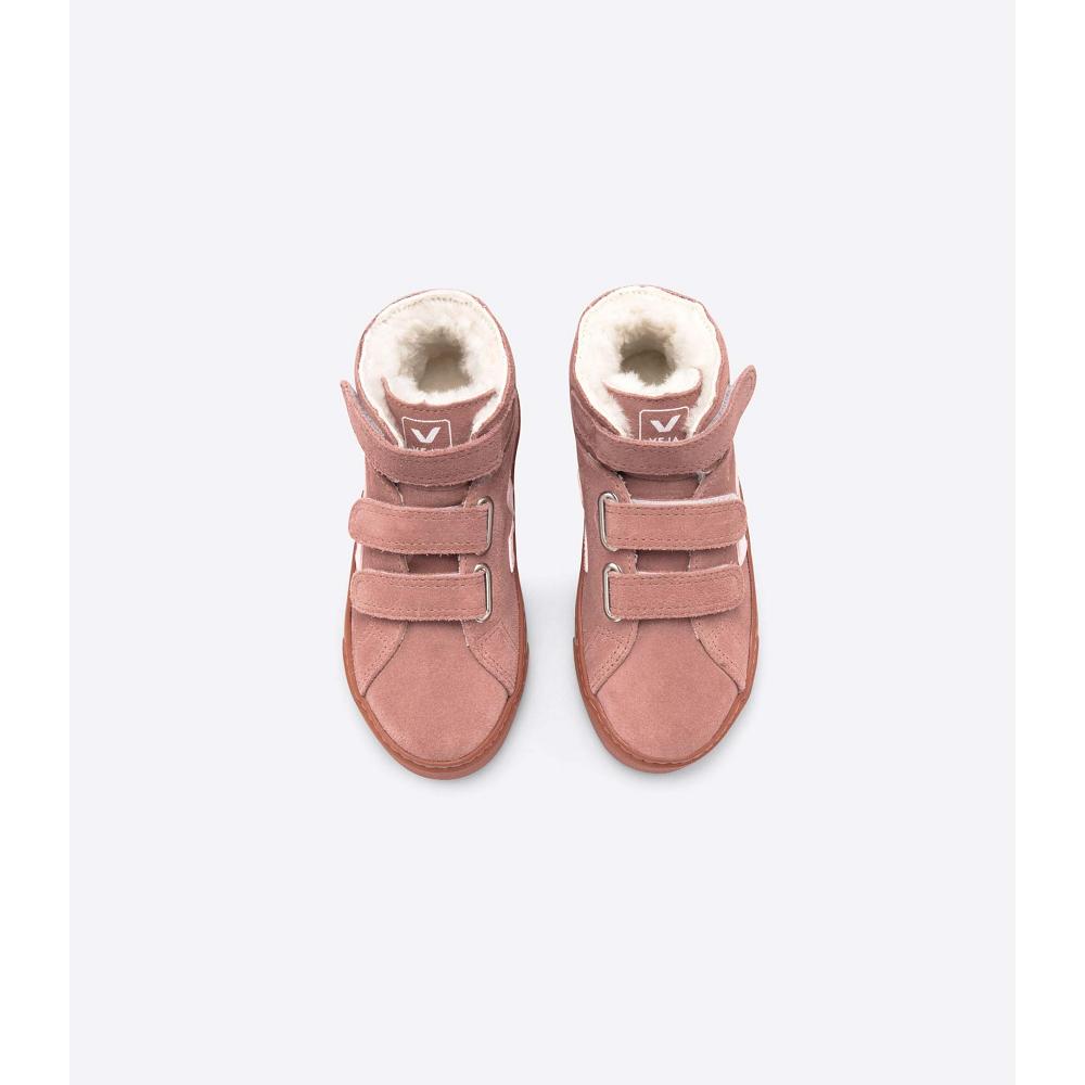 Veja ESPLAR MID FURED SUEDE Kids' Shoes Pink | NZ 759ILH